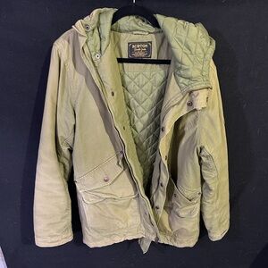 Burton Green Quilted Jacket Snowboarding Snow
